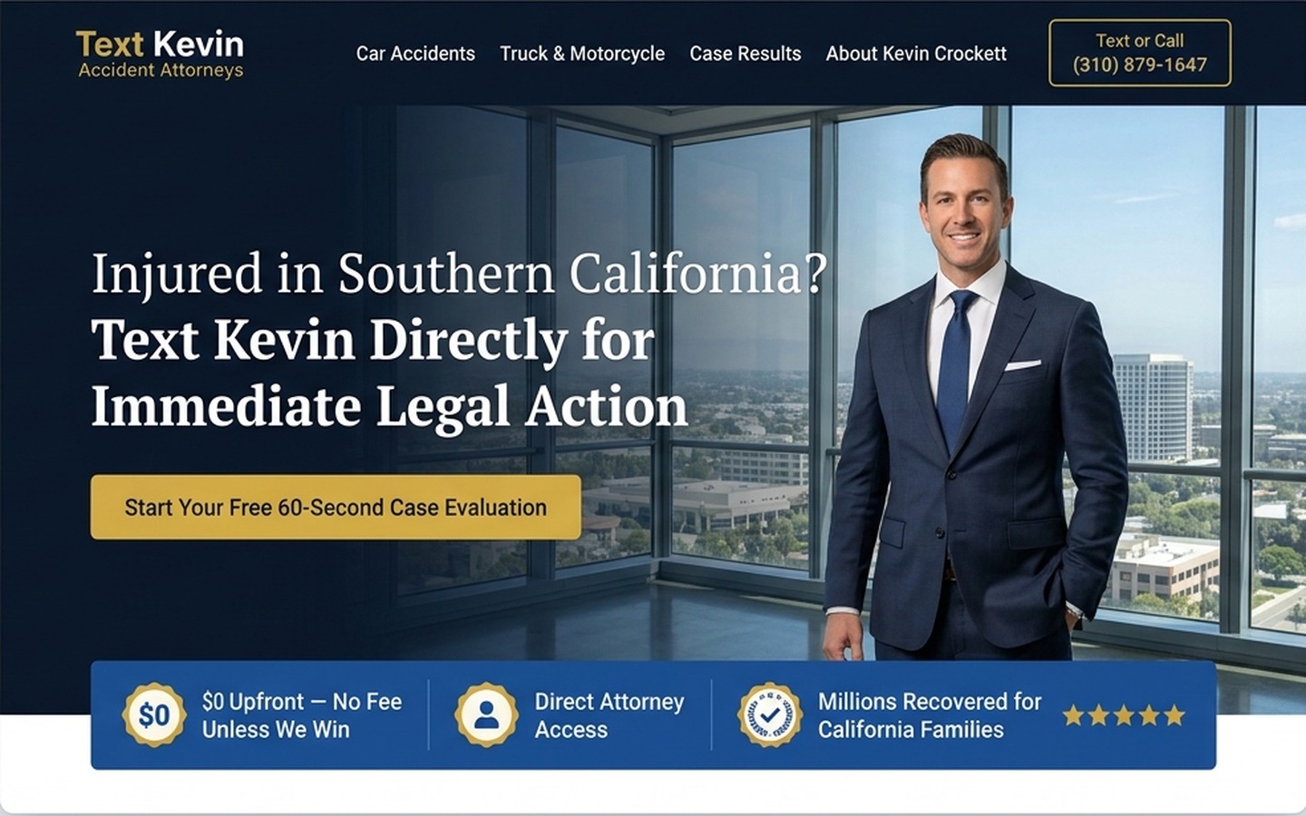 Proposed Text Kevin Accident Attorneys homepage preview